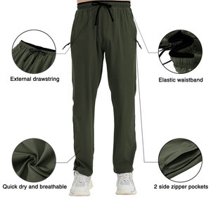 Wholesale High Fashion Men's Cargo Pants Breathable Cotton Solid Color Lightweight <b>Elastic</b> Streetwear Customized Casual Pants - Product Image 6