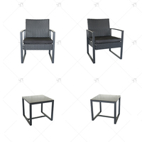 Ensemble de table et chaises de bistrot en rotin d'extérieur 3 pièces pour balcon, terrasse, restaurant, fabricant