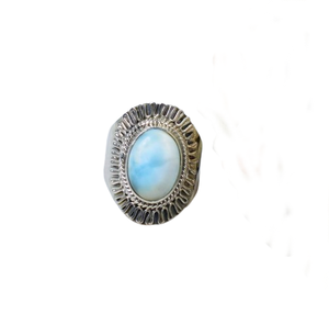Boho Style Larimar Gemstone Promise Ring Solide 925 Sterling Silver Handmade Ring Jewelry Sterling Silver 925 Stamp Ring Jewelry - Product Image 1