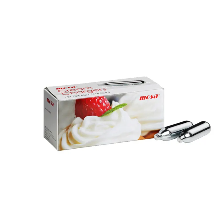 Exceptional Quality 24 Pack Mosa Branding Whipped 8g Cream Charger from Top Listed Manufacturer