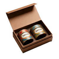 Boîte cadeau carrée magnétique de qualité supérieure personnalisée, écologique, en carton recyclé avec revêtement UV, boîte rigide pour bougies, parfums, soins de la peau