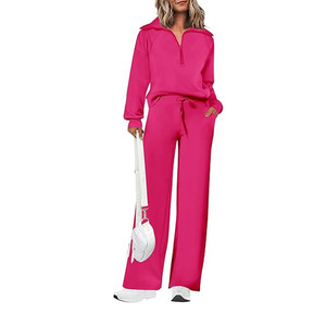 ชุดวอร์มลำลองสไตล์สปอร์ตสำหรับผู้หญิง ขายดี รับผลิตตามแบบ OEM กางเกงจ็อกเกอร์ เสื้อครอปฮู้ดดี้ ชุดเซ็ตสองชิ้น ชุดออกกำลังกาย - Product Image 1