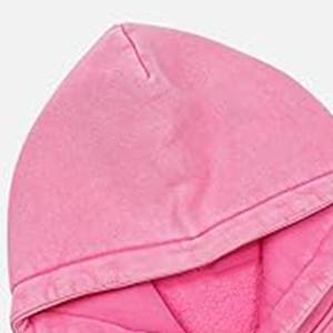 เสื้อฮู้ดสวมหัวผ้าคอตตอนฟลีซสำหรับผู้ชายเสื้อมีฮู้ดผ้าคอตตอนฟอกสีชมพูโลโก้ตามสั่งพิมพ์ลายถ่ายเทความร้อน - Product Image 4