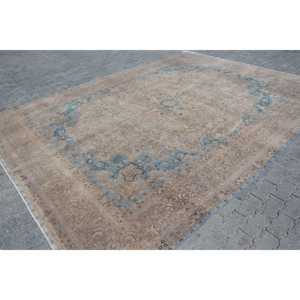 Turkish 9.1x12.4 ft Rug, Oversize Vintage Rug, <b>Brown</b> Southwestern <b>Wool</b> Rug - Product Image 3