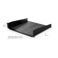 Étagère de serveur ventilée 2U Étagère fixe en porte-à-faux de 16 pouces pour rack et armoire d'équipement réseau 19"