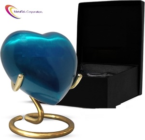 Urna pequeña de recuerdo de Metal de alta calidad con forma de corazón de peltre gris mate, cenizas conmemorativas para adultos, cremación funeraria decorativa de mesa - Product Image 5