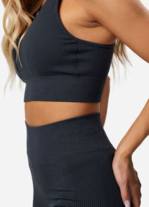 Leggings de gymnastique taille haute pour femmes Logo personnalisé équipement de sport respirant entraînement Double Push Yoga pantalon tricoté décontracté - Product Image 5