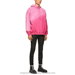 Algodón desgastado vintage heavyweight llano ácido lavado Sudadera con capucha - Product Image 6