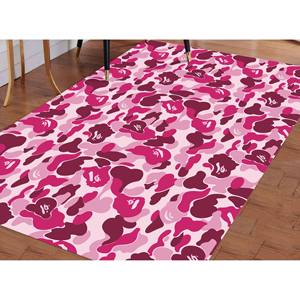 Alfombra con Patrón de Camuflaje Rosa: Alfombra Moderna, Suave, Lavable a Máquina, Delgada y No Tejida - Product Image 2
