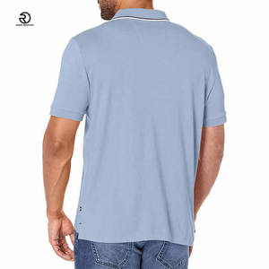 Polo de talla cómoda para hombre con logotipo personalizado 100% algodón para hombre, Polo de manga corta con cuello de doble punta de ajuste clásico para hombre - Product Image 2