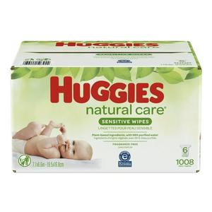 Huggies Natural Care Toallitas para bebés, sin perfume, 6 paquetes de recarga (1008 toallitas totales) - Product Image 1
