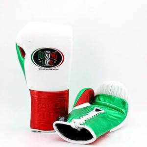 Nuevos Guantes de Boxeo Personalizables de Cuero Genuino de Alta Calidad con Lema "No Boxing No Life" - Product Image 1