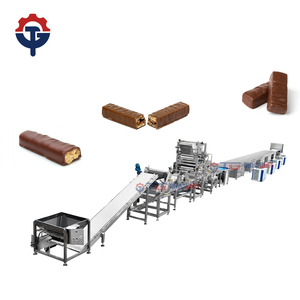 Ligne de production de barres chocolatées entièrement automatique, machine industrielle pour la fabrication de barres <span class=keywords><strong>Snickers</strong></span>, équipement commercial pour barres au nougat et aux cacahuètes - Product Image 4