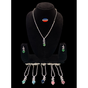 ชุดสร้อยคอเพชรอเมริกันที่สง่างามสำหรับผู้หญิงเหมาะสำหรับงานแต่งงานงานหมั้นเทศกาลและการทำงานแบบดั้งเดิม - Product Image 1