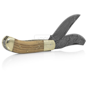 Handmade Dual Blade Damascus Steel Folding Knife DD-FK-624 Pocket Knife for Outdoor Survival Hunting & Camping Bushcraft - Product Image 2