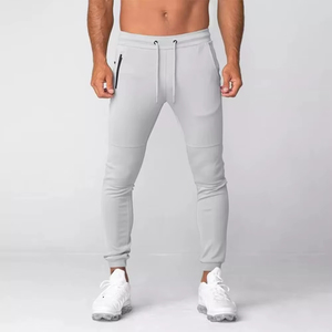 Logo personnalisé gris chiné pour hommes coupe fuselée français éponge Jogger pantalons de survêtement décontracté taille moyenne fermeture à cordon teint en plaine - Product Image 6