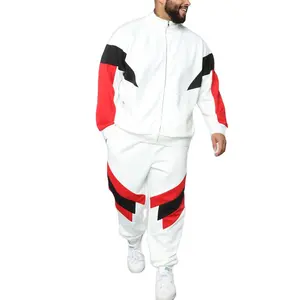 Tracksuit 맞춤 패치 워크 자수 로고 폴로 Tracksuit 폴리 에스터 스포츠 정장