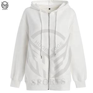 100% coton-polaire fermeture éclair à capuche Logo personnalisé impression Streetwear pour les femmes Top vente Article d'hiver avec col à capuche - Product Image 5