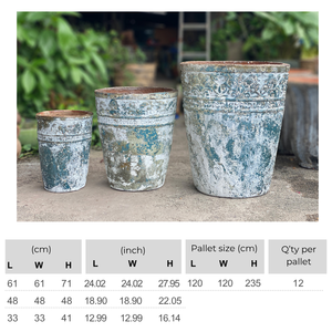 Maceta de cerámica grande de estilo antiguo con superficie envejecida clásica maceta hecha a mano para jardín paisajismo Villas fábrica ODM al por mayor - Product Image 2