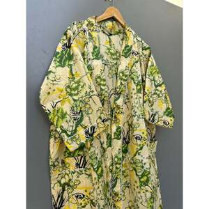 Kimono de Algodón con Estampado Floral, Estilo Indio, para Playa, Protector de Traje de Baño - Product Image 3
