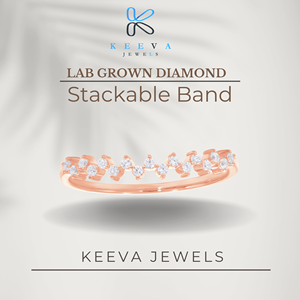 Elegante 0.12Ct Moissanite Zig Zag Apilable Pave Setting Punk Style Band en 14K Rose Gold Anillos unisex - Product Image 5