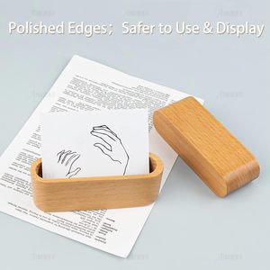 2 packs de porte-cartes de visite en bois pour présentoir de bureau pour cartes de visite pour bureau Organisateur de table - Product Image 6