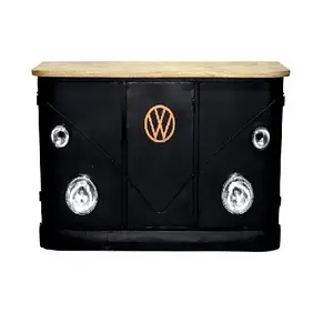 Marco de metal de color negro de estilo industrial y barra alta superior de madera de mango natural Bar Muebles de restaurante de hotel - Product Image 1