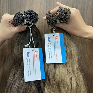 Extensiones de cabello humano con punta de queratina Pre Bond, extensiones de cabello humano de punta plana de cabello Real vietnamita ondulado Natural - Product Image 2