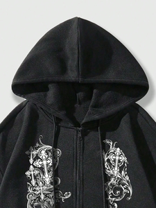 เสื้อฮู้ดซิปสำหรับผู้ชาย พิมพ์ลายตามสั่ง ผ้าฟลีซคอตตอน 100% ระบายอากาศได้ดี แห้งเร็ว ให้ความสบายในฤดูหนาว - Product Image 3