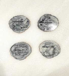 Gris blanco diseñador ágata cristal oro ajuste resina rebanada posavasos Mesa hogar boda decoraciones favor regalo de SCI - Product Image 1