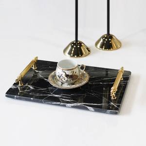 Plateau et plateau en marbre italien de luxe au design Art déco pour une présentation élégante de desserts aux fruits et au fromage à la maison et au restaurant - Product Image 3