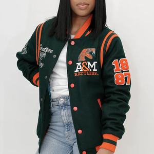 Chaqueta de lona con logotipo personalizado unisex, soporte impermeable a prueba de viento para equipos deportivos universitarios, letras delanteras de invierno para hombres - Product Image 2