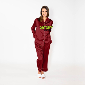 Printemps été femmes pyjamas fausse soie Satin Homewear à manches courtes deux pièces ensemble nouveaux ensembles de vêtements de nuit - Product Image 6