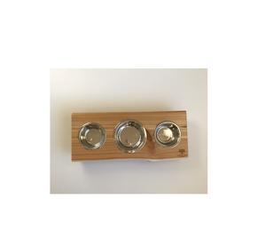 Cuenco para servir comida para perros de acero inoxidable y madera 304, artesanías hechas a mano, pieza de alta calidad, fabricante de tamaño personalizado, cuenco para mascotas - Product Image 1