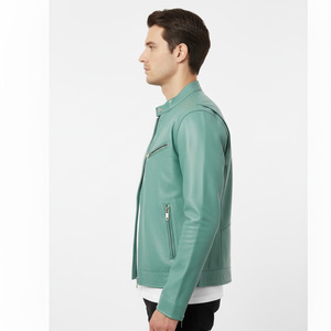 Chaqueta de piel de oveja para hombre OEM, proveedor mayorista de fábrica personalizado, cálida, duradera, elegante, para motorista, ropa de invierno, impermeable frontal - Product Image 4