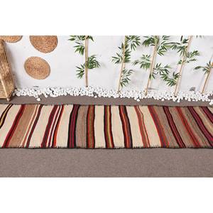 Tapis Ethnique Vintage Turc Beige Rouge Patchwork Design Grande Surface 2.7 X 11.3ft Rectangle Couloir 10mm Laine Viscose Latex pour Chambre - Product Image 2