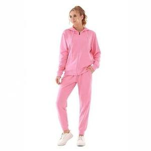 Conjunto de sudaderas con capucha y pantalón de servicio OEM, chándales con logotipo personalizado para mujer, cremallera para venta al por mayor, ropa de mujer de buena calidad - Product Image 1