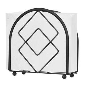 Porte-serviettes décoratif en métal de luxe avec finition argentée pour salle à manger, rangement, hôtel, location de vacances, besoins de cuisine - Product Image 2