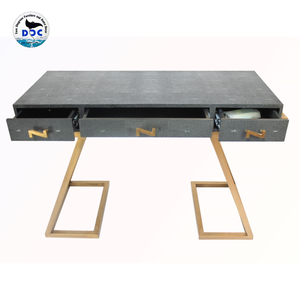 Escritorio Moderno, Mesa Consola con 3 Cajones, Forma Rectangular de Lujo, Imitación Piel de Pelele, para Sala de Estar, DAPHOCO - Product Image 6