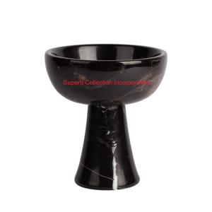 Bol de piédestal en marbre naturel blanc élégant Bol de service à pied poli fait à la main pour la décoration intérieure de luxe et le bol de table de cuisine - Product Image 2