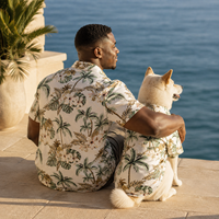 Chemise décontractée en coton à motifs floraux pour animaux de compagnie et propriétaires – Collection Printemps-Été-Automne – Confortable et créative