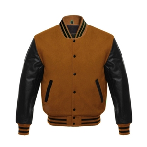 Chaquetas Varsity de Invierno Personalizadas con Cuerpo de Lana y Mangas de Cuero, Transpirables, Resistentes al Viento, para Hombre, para Interiores y Exteriores - Product Image 5