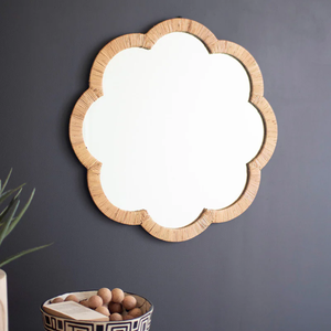 Miroir de cadre de rotin en forme de fleur écologique tissé à la main miroir mural en rotin pour la décoration intérieure du Vietnam - Product Image 6