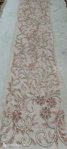 Tissu perlé de luxe de haute qualité avec Zircon fait à la main 100% Polyester meilleur prix exportation du fournisseur indien pour la fabrication de vêtements - Product Image 2