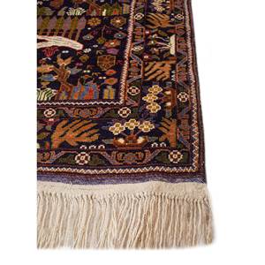 Aalam Blue Hand Knotted Wool Rugs Pae-5254 Modern Oriental Style Carpet for Teens Washable Jute Silk Jaipur Rugs US for Home Use - Product Image 4