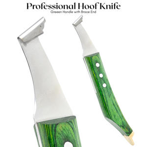 Ensemble d'outils de maréchal-ferrant robustes outils de coupe de sabot Couteau à sabot de maréchal-ferrant Lame droite avec crochet et couteau de nettoyage de sabot de couleur verte - Product Image 2