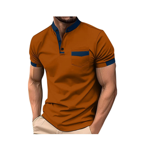 Vente en gros Polos respirants à manches courtes pour hommes OEM Logo personnalisé Slim Fit Casual Plain Golf Polo T-Shirt de tissu tricoté - Product Image 6