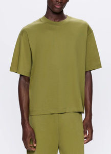 เสื้อยืดผ้าฝ้ายสะพายไหล่ขนาดใหญ่กว่าปกติสำหรับผู้ชายมีหลายสีขนาดใหญ่พิเศษ240 GSM 100% โลโก้ได้ตามต้องการ - Product Image 5