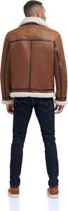 Real Shearling B3 Aviator Bomber Jacket para hombres Chaqueta de piel de oveja de invierno con cremallera frontal Chaqueta a prueba de viento - Product Image 5
