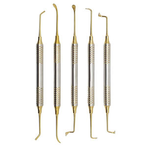 Kit de lifting des sinus (5 pièces) plaqué or, poignées antidérapantes, diamètre de 9 mm pour des procédures d'implantation de précision - Product Image 1